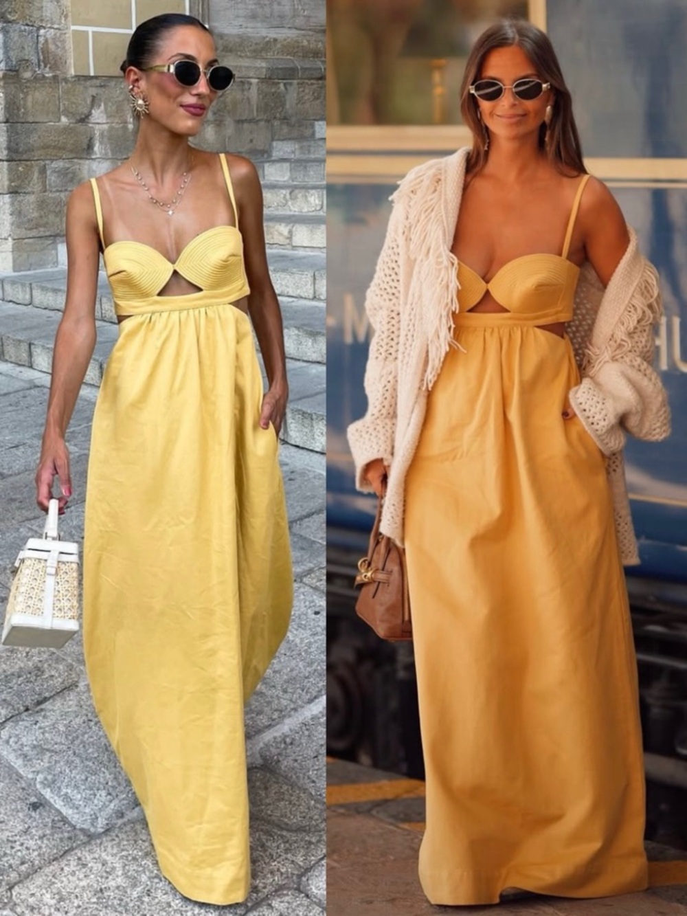 Adriana Degreas Matelasse Cotton Long Maxi Dress Yellow NEW with tag